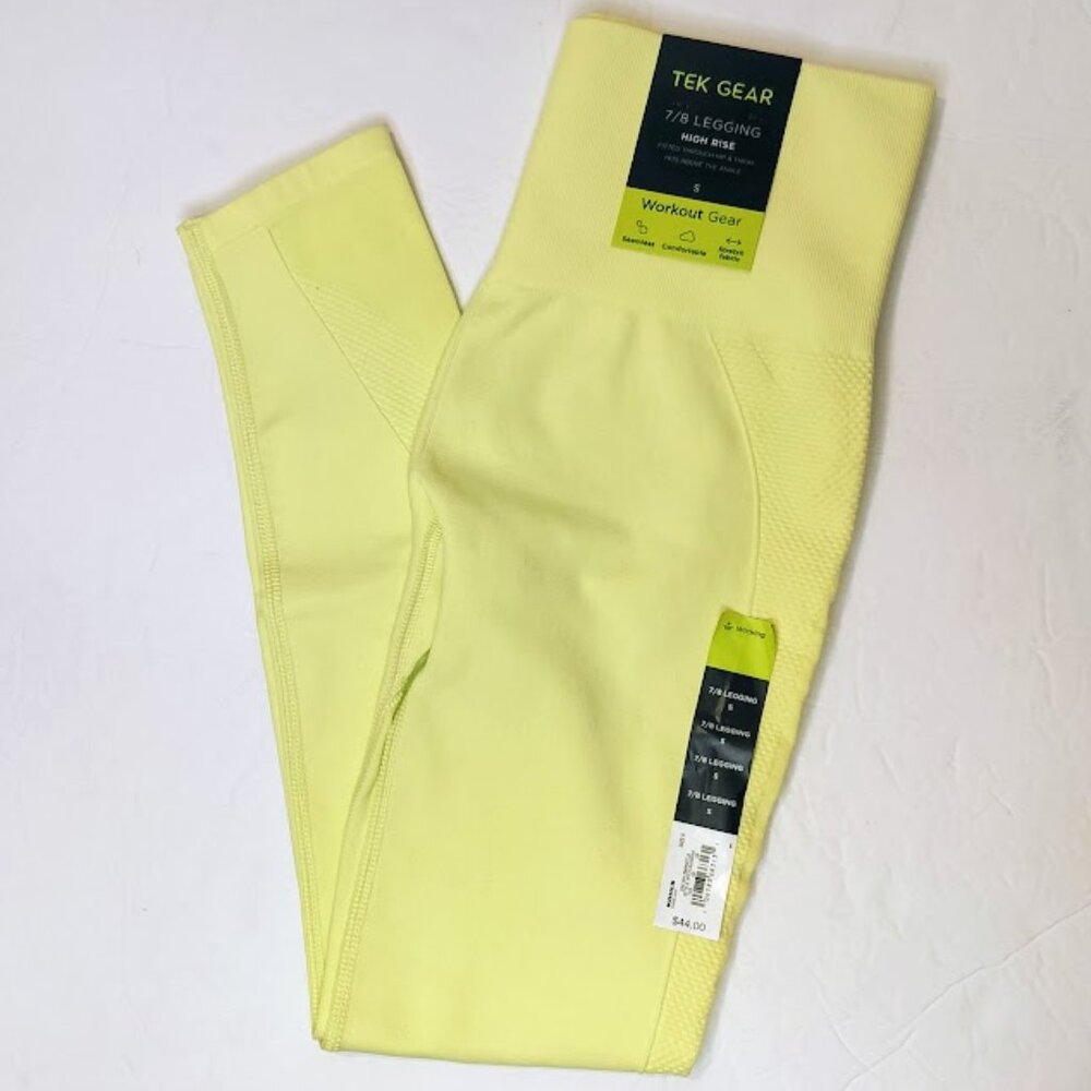 Tek Gear Seamless 7/8 Ankle Leggings Womens Breathable Mesh Side Details NWT